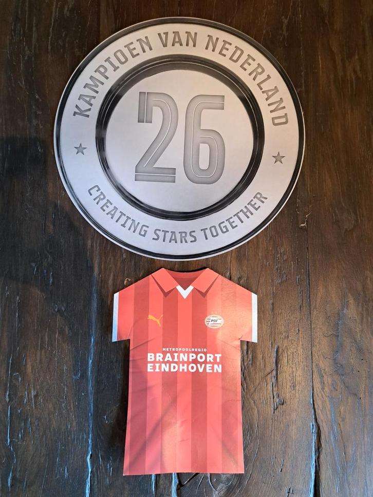 PSV Kampioen Plaat & Shirtje, Verzamelen, Sportartikelen en Voetbal, Nieuw, Poster, Plaatje of Sticker, PSV, Ophalen of Verzenden