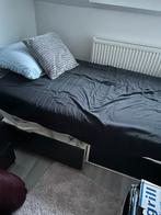 Ikea Bed met Lades, Huis en Inrichting, Slaapkamer | Bedden, 90 cm, Eenpersoons, Zwart, Ophalen of Verzenden