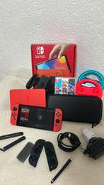 Nintendo Switch OLED 64GB – compleet pakket + Super Mario 3D, Met games, Met 2 controllers, Zo goed als nieuw, Switch OLED