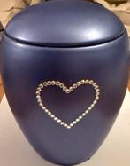 Huisdieren urn kat hond konijn paars keramiek swarovski hart, Ophalen of Verzenden, Gebruikt