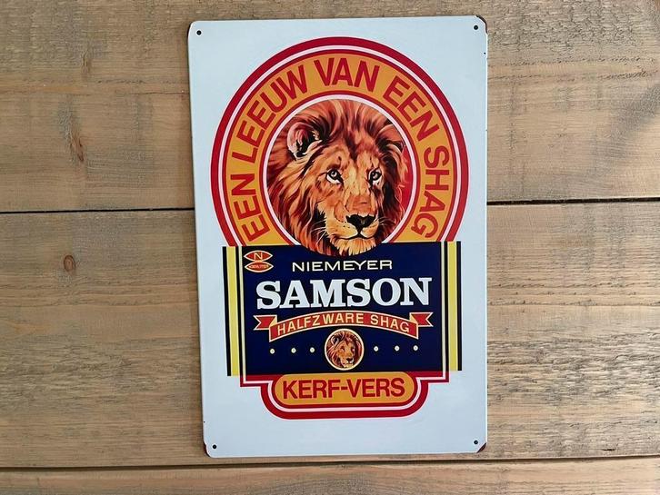 Reclamebord Samson Halfzware Shag Niemeyer 20x30, Verzamelen, Merken en Reclamevoorwerpen, Zo goed als nieuw, Reclamebord, Ophalen of Verzenden