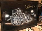 Katten schilderij, Antiek en Kunst, Kunst | Schilderijen | Modern, Ophalen