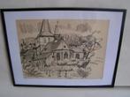 Hubert Bekman Grathem St. Severinuskerk potlood tekening, Verzenden
