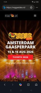 1x weekender ticket  Reggae Lake 2026, Tickets en Kaartjes, Eén persoon, Meerdaags