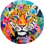 LF4071 ouwel panter 20x4,7cm eetbare cupcake rondjes vers, Ophalen of Verzenden, Nieuw, Cupcakes, Versiering