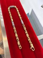Prachtige 14 kt gouden massieve monte carlo armband | italy, Sieraden, Tassen en Uiterlijk, Ophalen of Verzenden, Nieuw, Goud