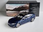 1:18 Tesla Model S P100D Deep Blue, Nieuw, Overige merken, Ophalen of Verzenden, Auto