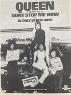 Paginagrote A3 advertentie QUEEN Don’t Stop Me Now release, Cd's en Dvd's, Vinyl | Rock, Ophalen of Verzenden