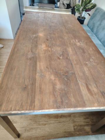 RVS teakhouten eettafel beschikbaar voor biedingen