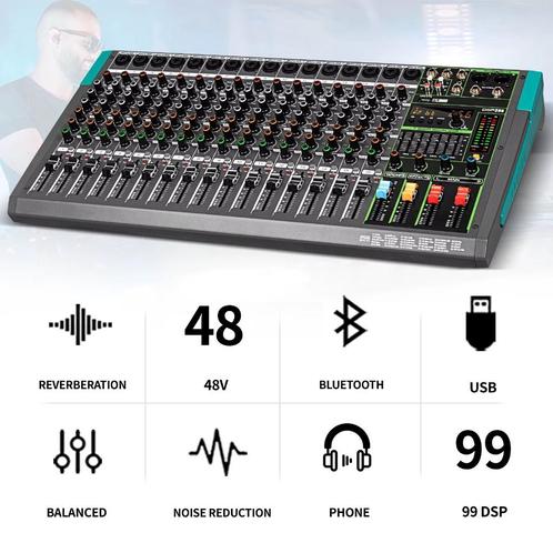 Nieuwe First Class Professionele Audio Mixer 16 Kanaals, Audio, Tv en Foto, Karaoke-apparatuur, Nieuw, Complete set, Ophalen of Verzenden