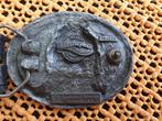 Belt Buckle America Indiaan leren riem Masterpiece USA, Zo goed als nieuw, Echt leder, Zwart, 105 tot 115 cm