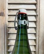 Drie antieke groene wijnflessen met ziel en beugeldoppen, Antiek en Kunst, Antiek | Glas en Kristal, Ophalen of Verzenden