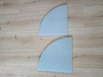 Set van 2 Matglazen Hoekplanken (Kwartrond), Ophalen, Gebruikt