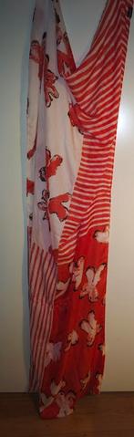 Sjaal Zilla fashion Donker roze streep bloemq XXL ZGAN!, Ophalen of Verzenden, Zo goed als nieuw, Maat 46/48 (XL) of groter, Sjaal