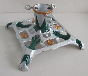 Kerstboomstandaard Gietijzer Jugendstil Vierkant Vergulde de beschikbaar voor biedingen