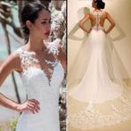 aansluitende trouwjurk Estefana €849 34 36 38 40 42 44, Ophalen, Nieuw, Wit, Trouwjurk