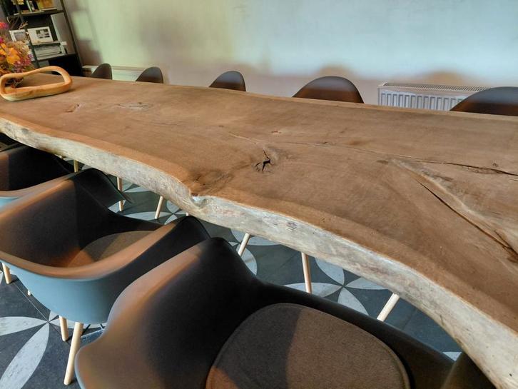 Robuuste Boomstambladen / Boomstamtafels – Uniek & Stoer 🌳, Huis en Inrichting, Tafelonderdelen, Zo goed als nieuw, Tafelblad