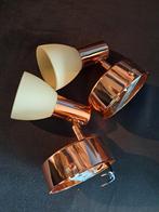 Koperkleurige Spotjes - Set van 2, Ophalen of Verzenden, Zo goed als nieuw, Glas, Modern