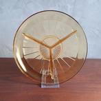 Vintage oker kleurige Artdeco schaal, Ophalen of Verzenden
