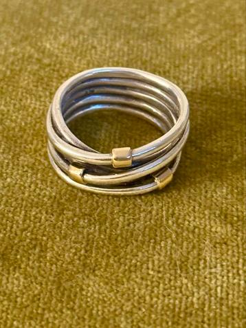 Pandora ring zilver goud maat 58 beschikbaar voor biedingen