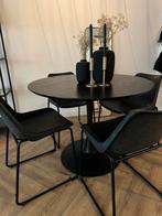 Eettafel met 4 stoelen van woood, Huis en Inrichting, Tafels | Eettafels, Rond, Ophalen of Verzenden