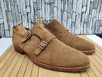 Floris van Bommel Bruin suede double monk heren - Mt 43,5, Bruin, Verzenden, Floris van Bommel, Gespschoenen
