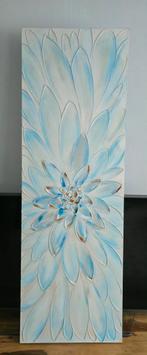 Blauw Bloem Reliëfschildering, Ophalen of Verzenden