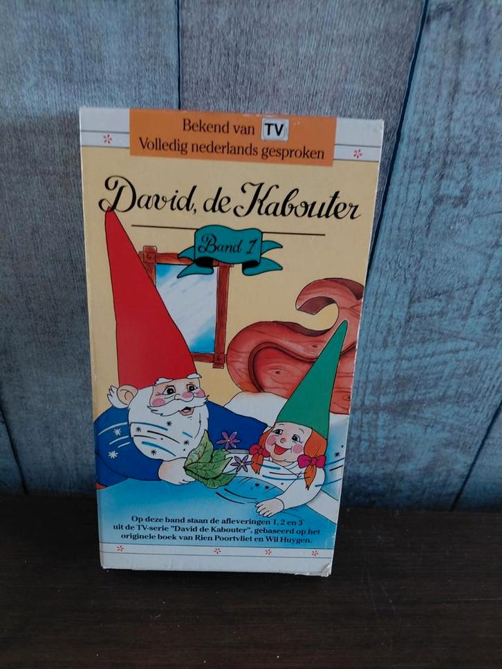 David de Kabouter Afleveringen 1,2,3 op Videoband., Cd's en Dvd's, VHS | Kinderen en Jeugd, Gebruikt, Tekenfilms en Animatie, Tekenfilm
