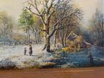 Paneel wintergezicht nr. 22, Antiek en Kunst, Kunst | Schilderijen | Klassiek, Ophalen of Verzenden