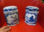 Chinees porceleinen theebus 2 stuks met deksel gedecoreerd, Antiek en Kunst, Ophalen of Verzenden