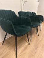 Set van 4 donkergroene velvet stoelen como, Huis en Inrichting, Stoelen, Ophalen, Overige kleuren, Zo goed als nieuw, Vier