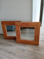Spiegels van teak, Huis en Inrichting, Woonaccessoires | Spiegels, Gebruikt, Vierkant, Ophalen of Verzenden, Minder dan 100 cm