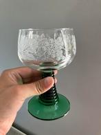 Prachtig vintage glas roemer met druiven druiventak groen, Ophalen of Verzenden, Zo goed als nieuw, Overige typen