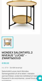 Nieuwe tafel van het prachtige merk Mondex, Minder dan 50 cm, Rond, Ophalen of Verzenden, Zo goed als nieuw