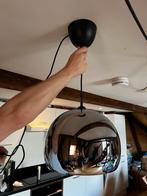 Retro chrome hang/plafondlamp in zilver, Huis en Inrichting, Lampen | Hanglampen, Ophalen of Verzenden, Zo goed als nieuw, Metaal