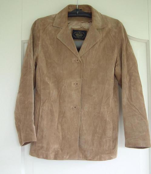 z.g.a.n. vintage suede jas Global Leather maat 38, Kleding | Dames, Jassen | Zomer, Maat 38/40 (M), Bruin, Ophalen of Verzenden