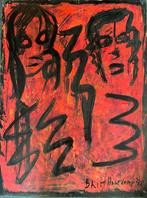 Schilderij Britt Houtkamp, acryl en inkt, 1998, Ophalen