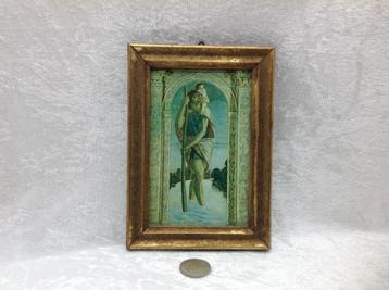 Oud goudkleurige lijstje met de Heilige Christoffel beschikbaar voor biedingen
