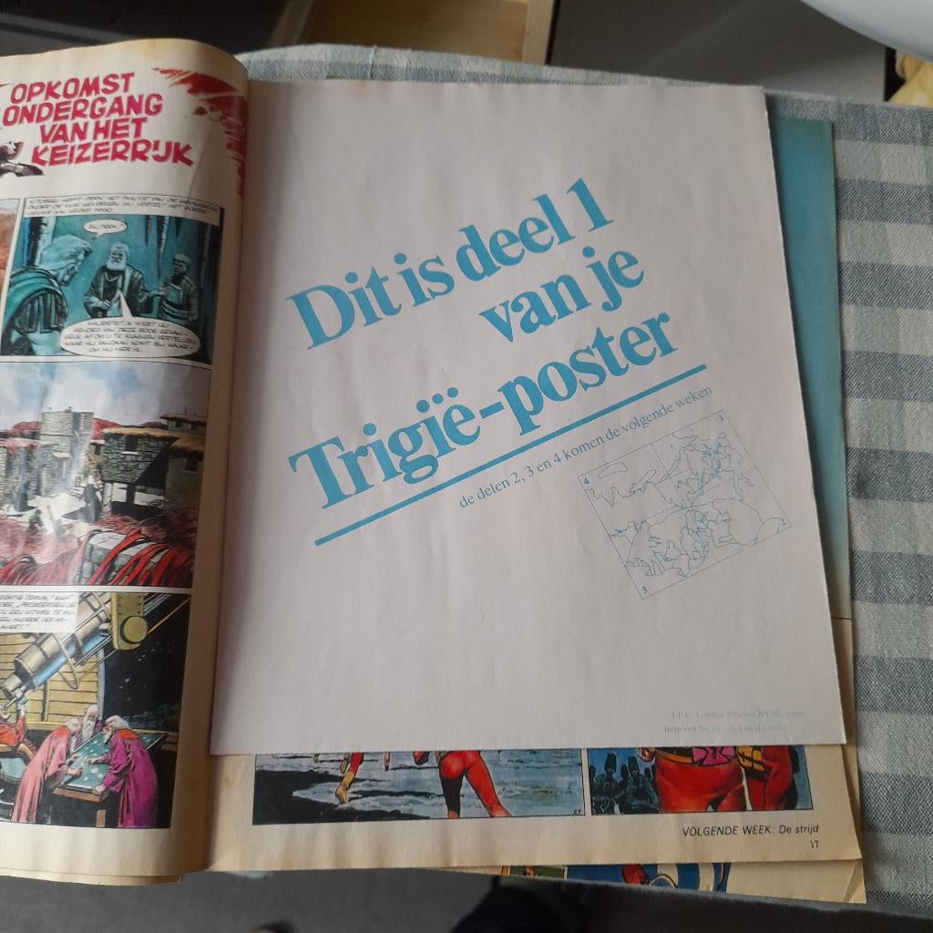 Trigie poster Don Lawrence,Pep,Eppo weekblad, Boeken, Stripboeken, Eén stripboek, Verzenden, Gelezen