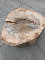 Houtenblok Tafel op wielen Moet weg, Ophalen, Gebruikt, Rond, Riet