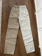 Denim High Waist Jeans colorblock beige NA-KD Josephine HJ S, NA-KD, Verzenden, Wit, Zo goed als nieuw