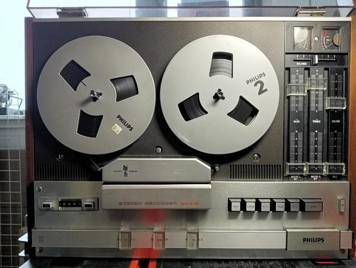 Philips N4416 bandrecorder, Audio, Tv en Foto, Bandrecorders, Bandrecorder, Met stofkap, Met banden, Ophalen