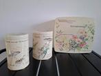 Prachtige blikken met afbeeldingen van bloemen, vogels 1977, Verzamelen, Ophalen of Verzenden, Zo goed als nieuw, Overige, Overige merken