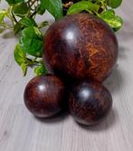 set 3 houten ballen, Antiek en Kunst, Curiosa en Brocante, Ophalen of Verzenden