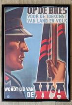 WA op de bres oorlogs Propaganda Affiche in Lijst, Verzenden, Luchtmacht, Nederland, Foto of Poster