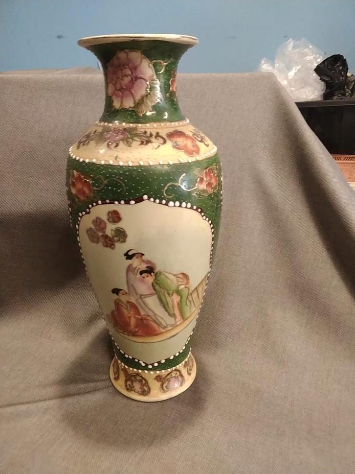 Oosterse vaas, Japanse stijl, Made in China, Huis en Inrichting, Woonaccessoires | Vazen, Gebruikt, Overige kleuren, Minder dan 50 cm