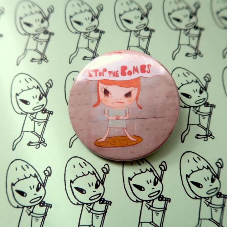 Yoshitomo Nara 44MM Button Pin Can Badge Broche, Verzamelen, Speldjes, Pins en Buttons, Nieuw, Button, Overige onderwerpen, Verzenden
