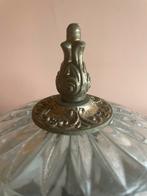 Vintage plafonnière messing armatuur geslepen glas, Huis en Inrichting, Ophalen of Verzenden, Zo goed als nieuw, Glas, Vintage