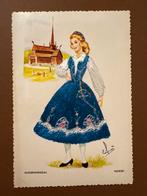 Oude ansichtkaart Noorwegen - Geborduurde kleding, Ophalen of Verzenden, 1960 tot 1980, Ongelopen, Overig Europa