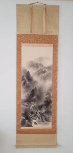 Japanse Sansui / Misty mountains grote landschapsscroll, Antiek en Kunst, Kunst | Niet-Westerse kunst, Ophalen of Verzenden
